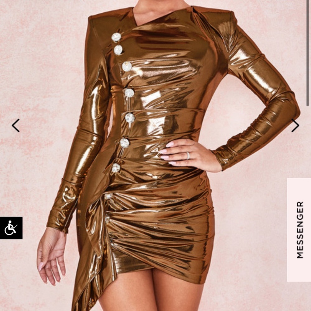 House of CB gold metallic Gaby dress